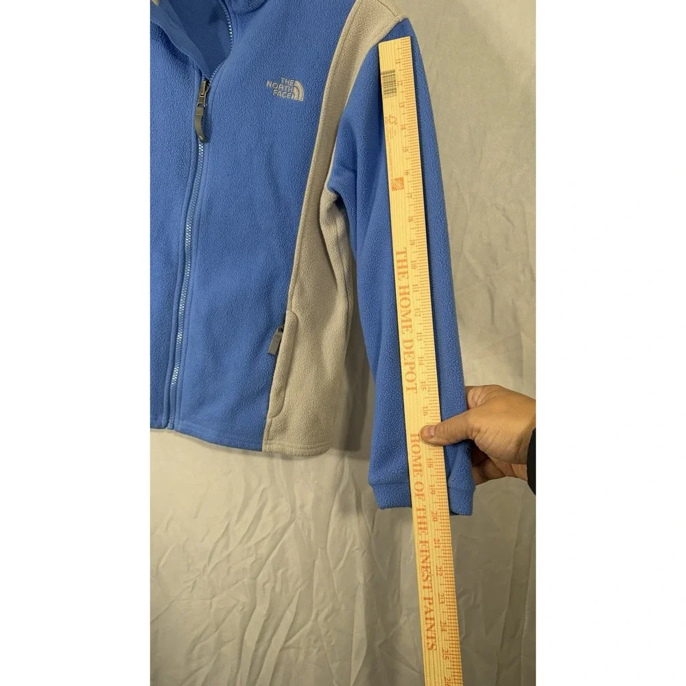 The‎ North Face Classic Fleece Jacket Girls Size L Light Blue Gray Fleece